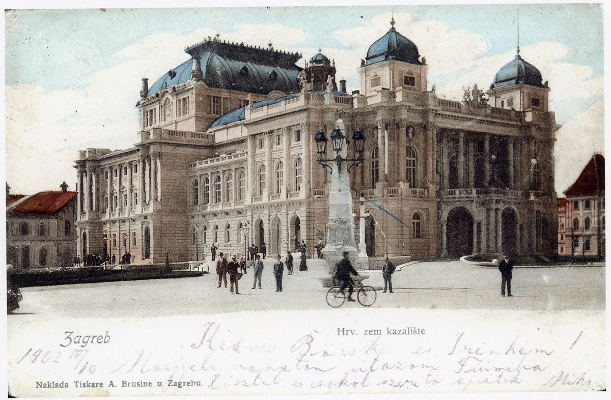 Hrvatsko narodno kazalište (HNK) 1902. godine, razglednica